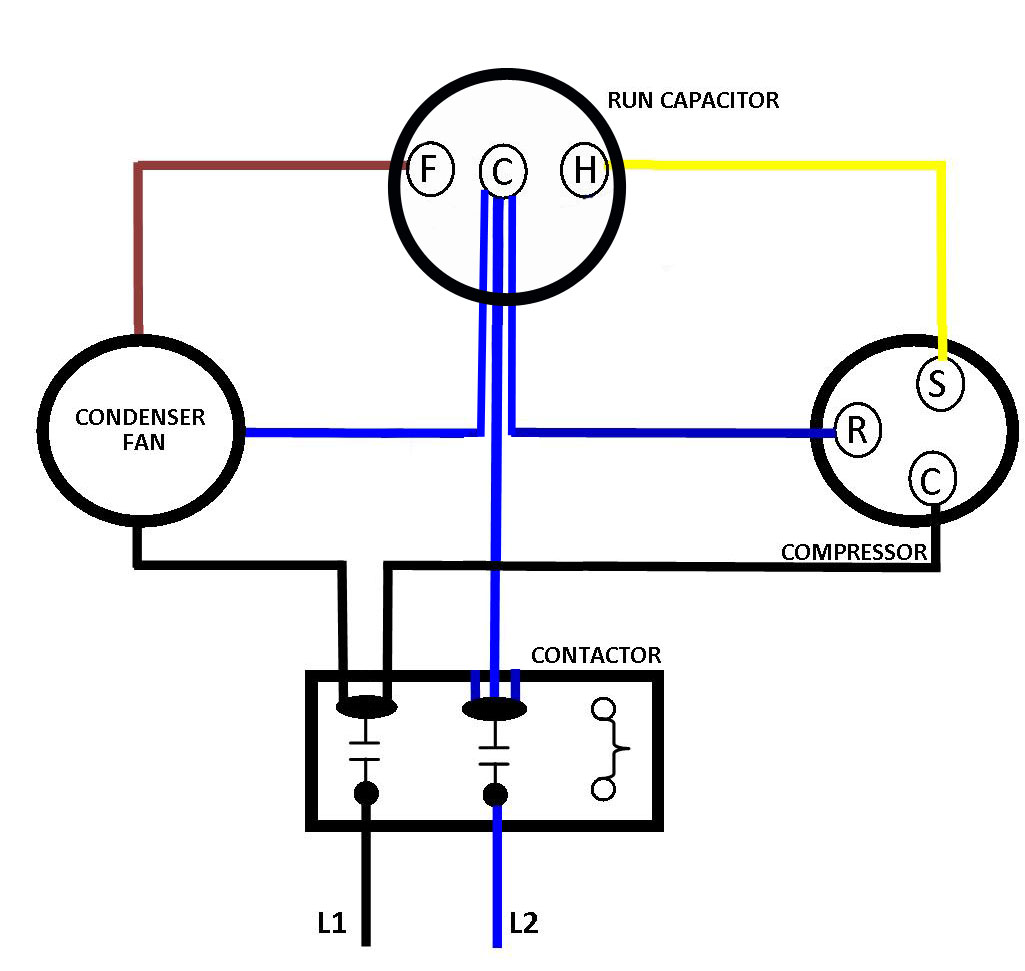 Dual Capacitor, Air Conditioner Compressor Capacitor Wiring Diagram